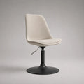 Sedia da pranzo girevole regolabile in altezza 56 x 58 x 78-88 cm struttura in acciaio verniciato nero seduta in tessuto poliestere beige schienale imbottito liscio