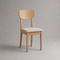 Sedia da pranzo in legno naturale con seduta imbottita beige schienale in legno 45 x 50 x 88 cm