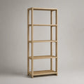 Libreria a giorno 60 x 35 x 170 cm in legno di bambù naturale con 4 ripiani struttura verticale rettangolare